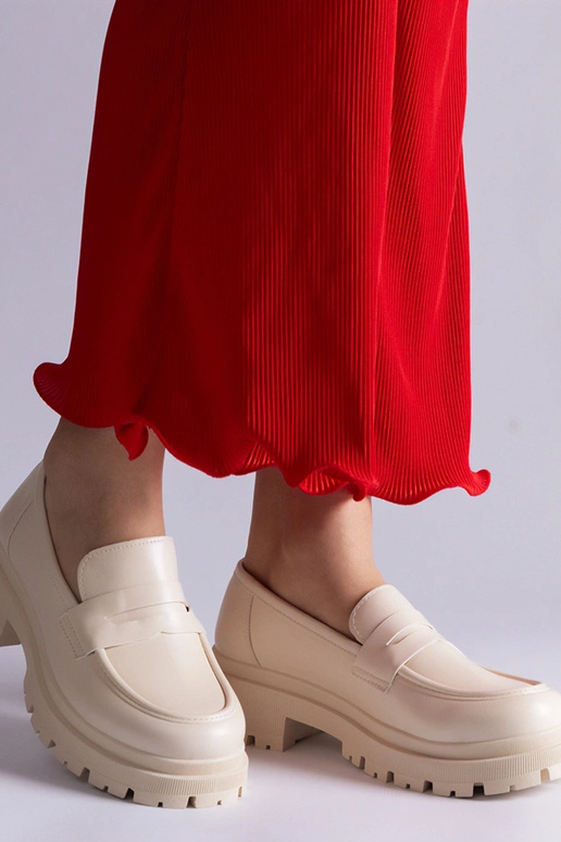 Bēši mokasīni no eko-ādas Fiorenza