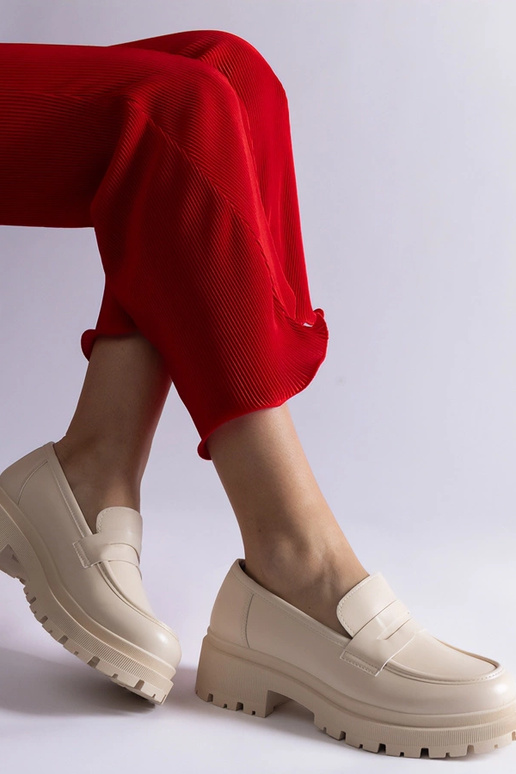 Bēši mokasīni no eko-ādas Fiorenza