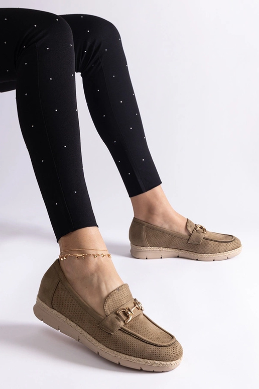 Zaļi sieviešu mokasīni no mākslīgā...