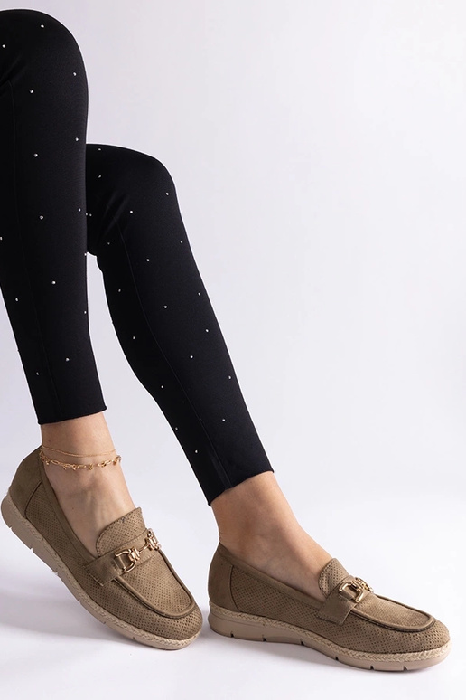 Zaļi sieviešu mokasīni no mākslīgā...