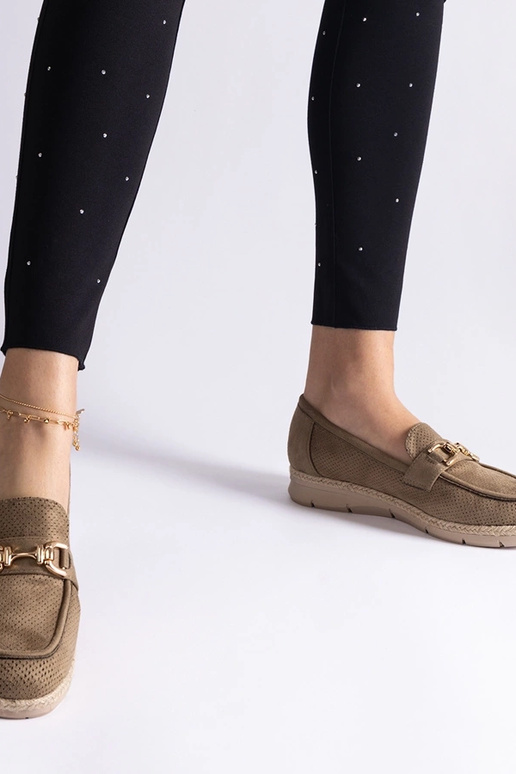 Zaļi sieviešu mokasīni no mākslīgā...