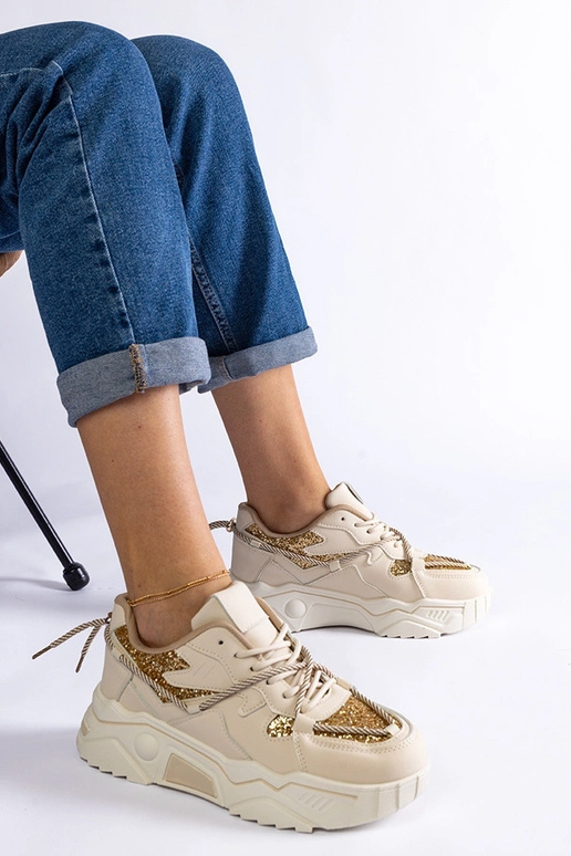 Bēšas sieviešu kedas ar mirdzošu Agaru