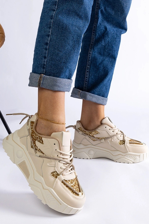 Bēšas sieviešu kedas ar mirdzošu Agaru