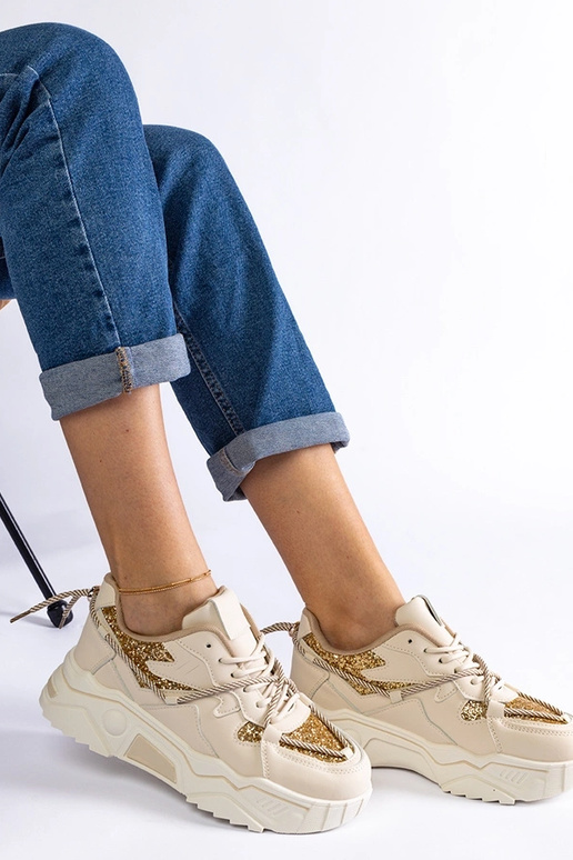 Bēšas sieviešu kedas ar mirdzošu Agaru