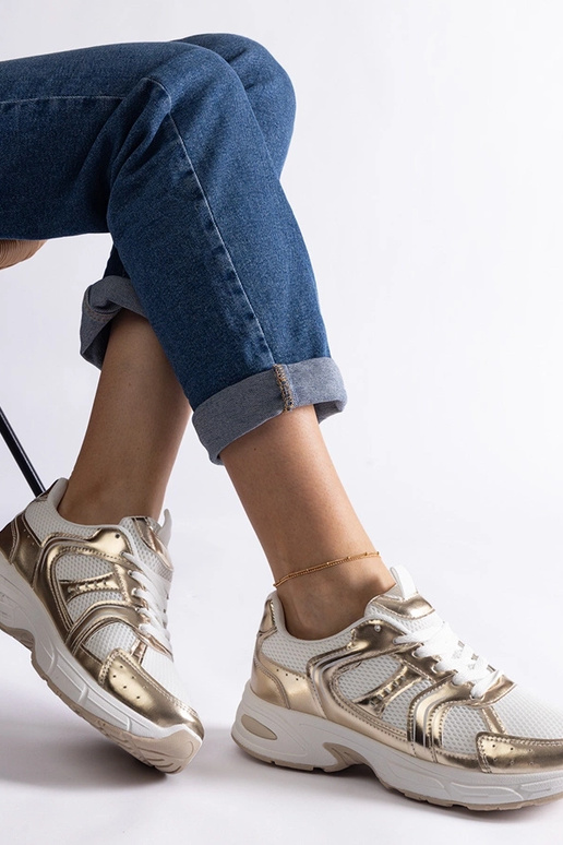 Baltas un zelta krāsas Ena sporta kedas