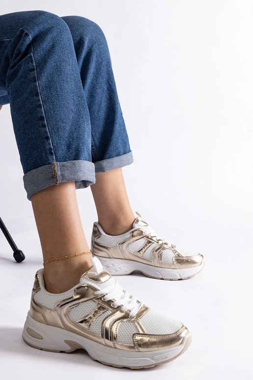 Baltas un zelta krāsas Ena sporta kedas