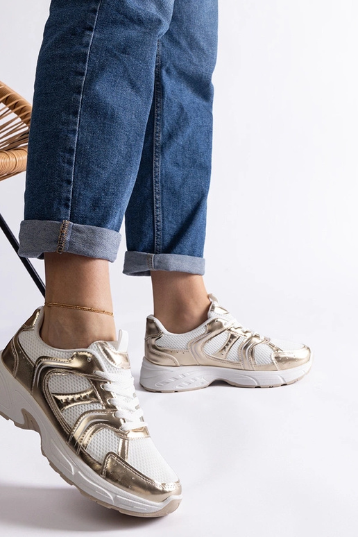 Baltas un zelta krāsas Ena sporta kedas