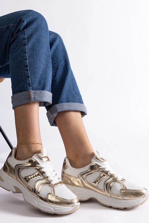 Baltas un zelta krāsas Ena sporta kedas
