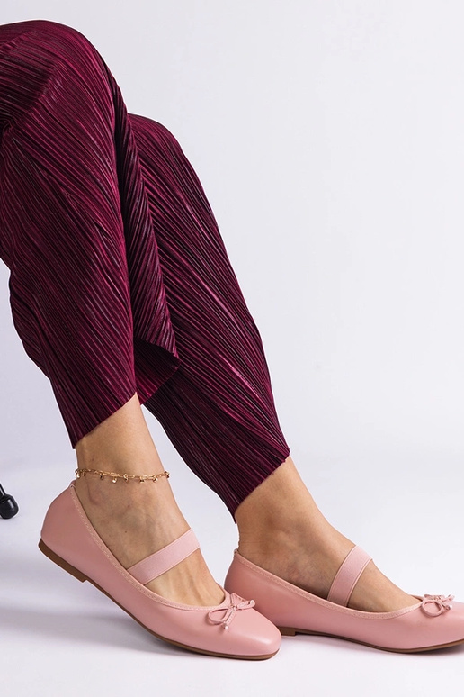 Rozā baleta lakas ar elastīgu un...