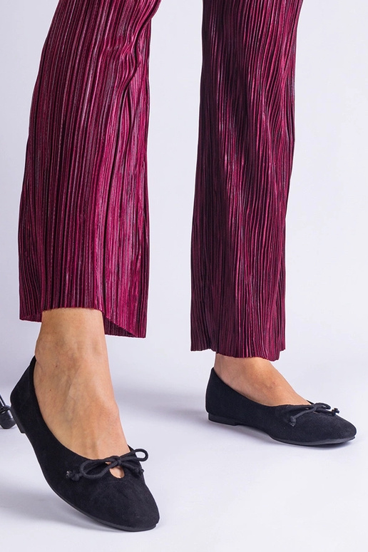 Melnas baleta plakanas ar dekoratīvu...