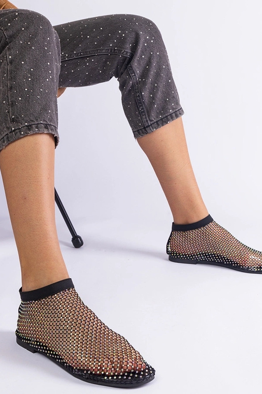 Melnas sieta sandales ar cirkoniem...