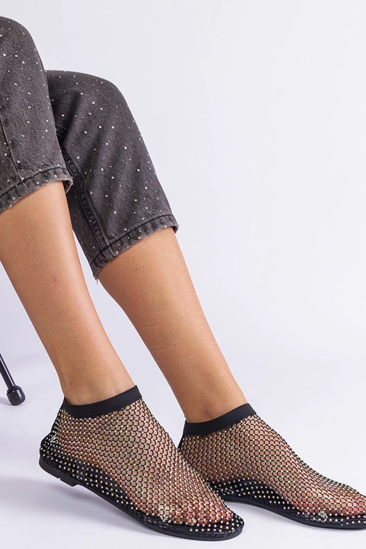 Melnas sieta sandales ar cirkoniem...