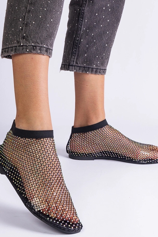 Melnas sieta sandales ar cirkoniem...