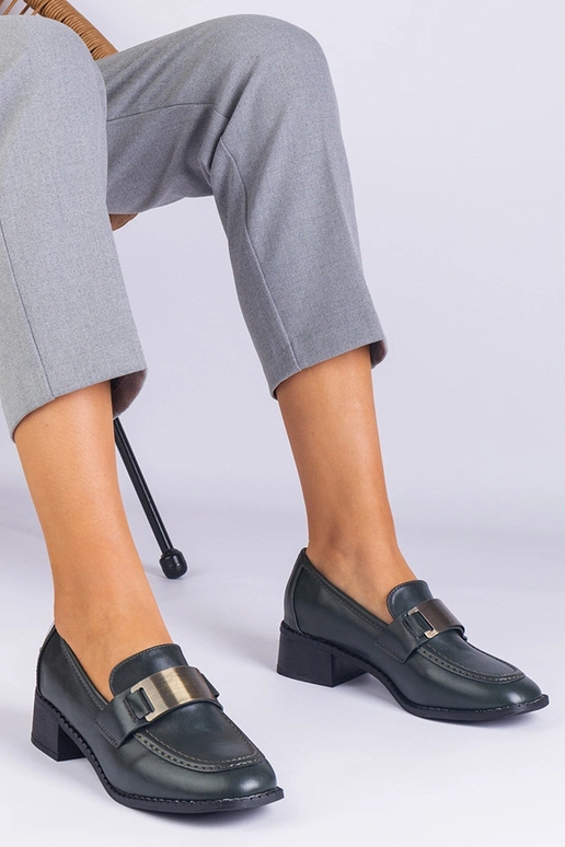 Zaļas sieviešu augstpapēžu kurpes ar...