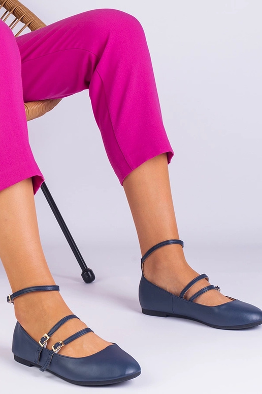 Tumši zilas eko-ādas baleta bikses ar...