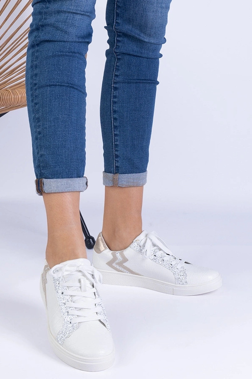 Baltas sieviešu kedas ar reljefu un...