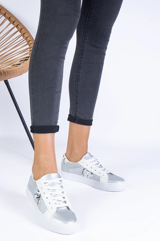 Sieviešu sudrabainas kedas ar... Sieviešu sudrabainas kedas ar...