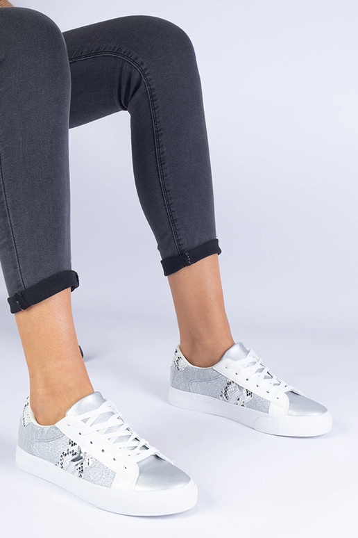 Sieviešu sudrabainas kedas ar... Sieviešu sudrabainas kedas ar...