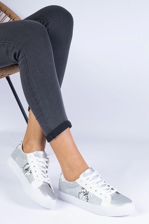 Sieviešu sudrabainas kedas ar... Sieviešu sudrabainas kedas ar...