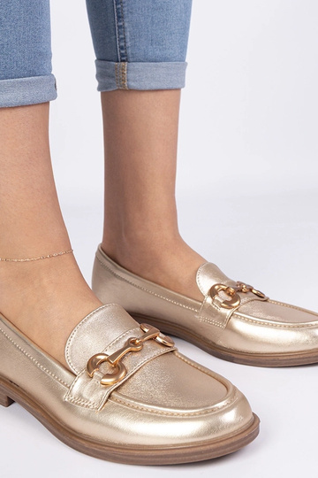 Zelta sieviešu mokasīni ar... 2