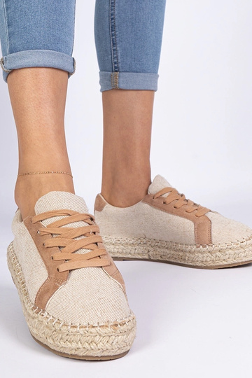 Brūnas sieviešu espadrilles ar šņorēm Malsi