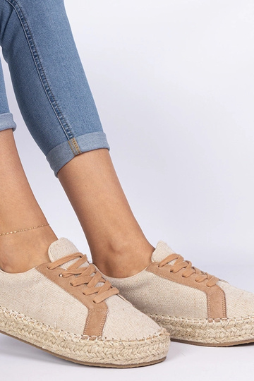 Brūnas sieviešu espadrilles ar šņorēm Malsi 2