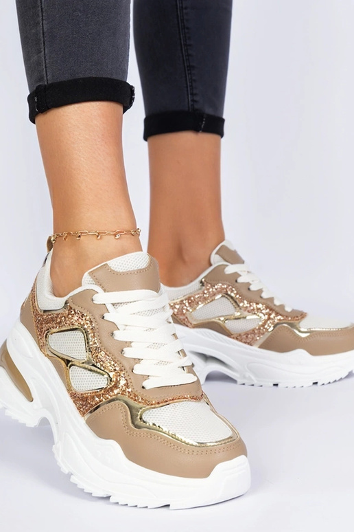 Brūnas sieviešu sporta apavi ar... Brūnas sieviešu sporta apavi ar...