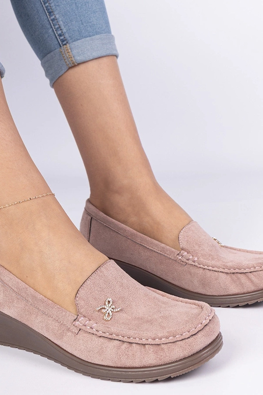 Rozā sieviešu mokasīni uz platformas...