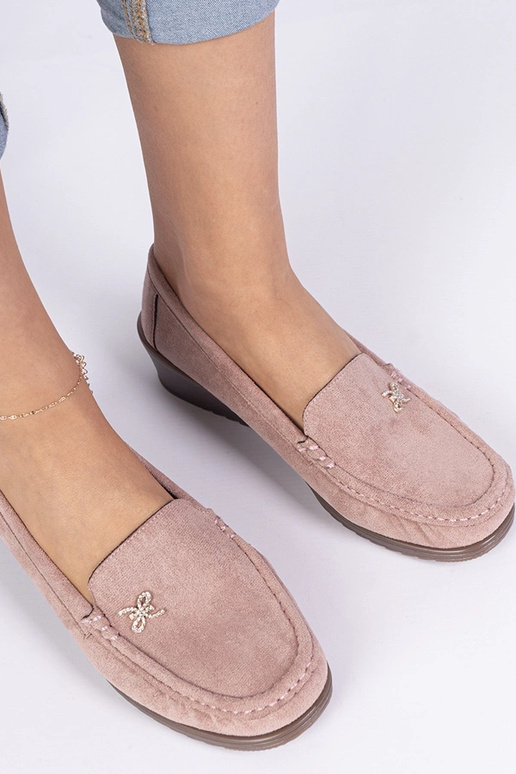 Rozā sieviešu mokasīni uz platformas...