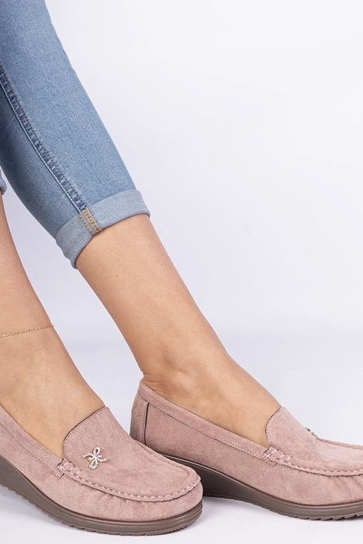 Rozā sieviešu mokasīni uz platformas...