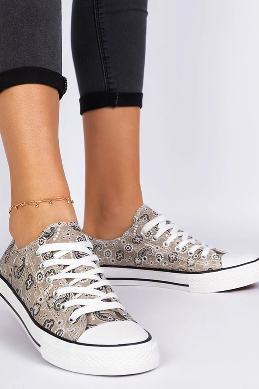 Brūni sieviešu auduma apavi azteku...