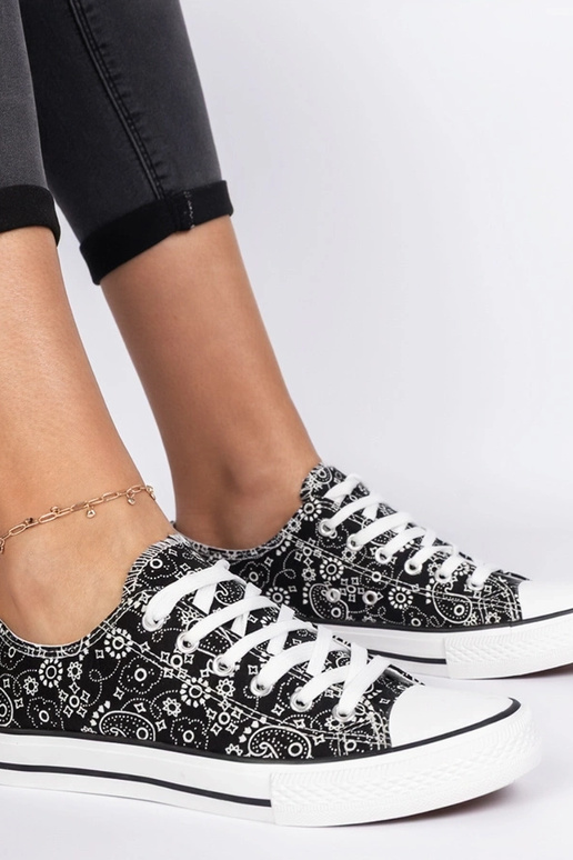 Melni sieviešu auduma apavi azteku...