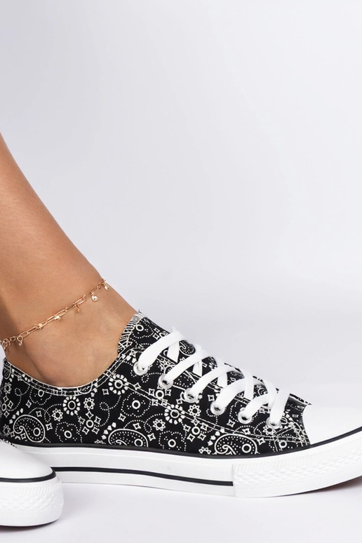 Melni sieviešu auduma apavi azteku...