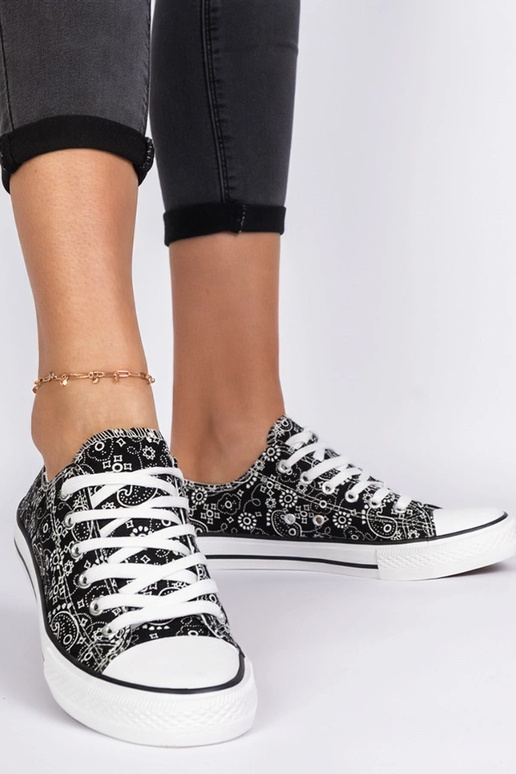 Melni sieviešu auduma apavi azteku...