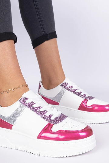 Rozā sieviešu sneakers ar biezu zoli 2