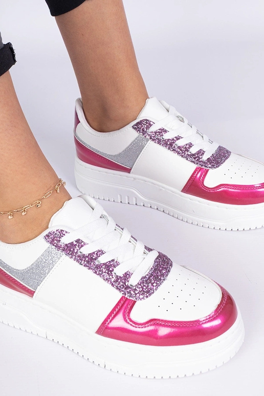 Rozā sieviešu sneakers ar biezu zoli Rozā sieviešu sneakers ar biezu zoli