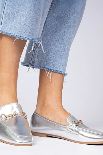 Sudraba mokasīni ar...