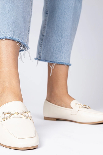 Beige eleganti mokasīni ar... 2