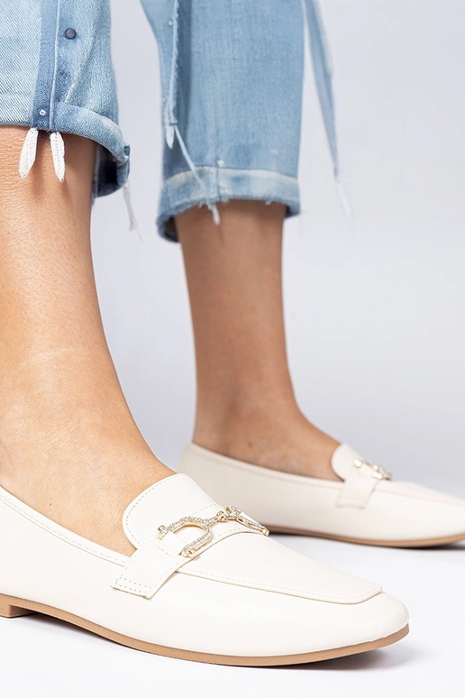 Beige eleganti mokasīni ar...