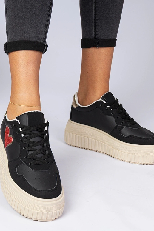 Laira melni sieviešu sneakersi ar... Laira melni sieviešu sneakersi ar...