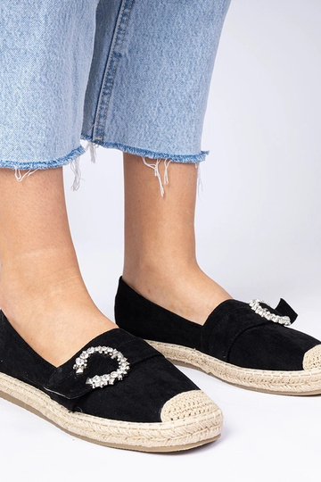 Melnie espadrilles ar cirstiem akmeņiem Maruta 2