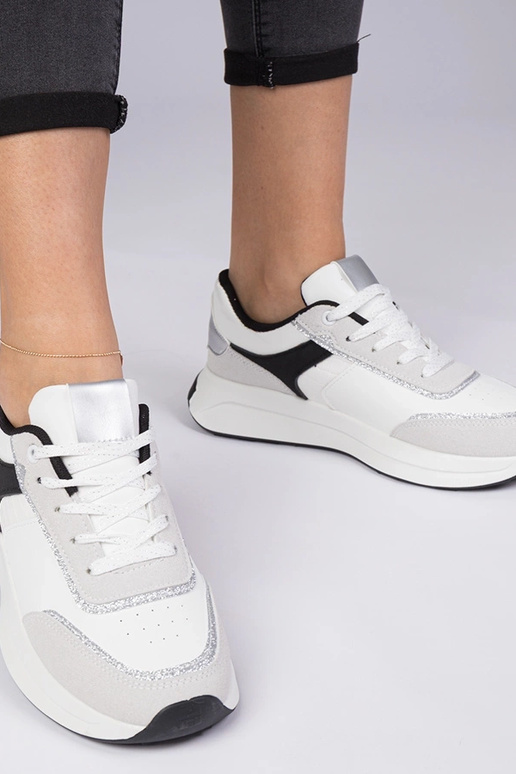 Markuta balti sieviešu sneakersi ar... Markuta balti sieviešu sneakersi ar...