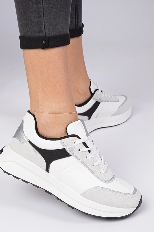 Markuta balti sieviešu sneakersi ar... Markuta balti sieviešu sneakersi ar...