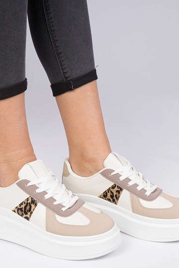 Brūni sneakers apavi uz platformas Mishel
