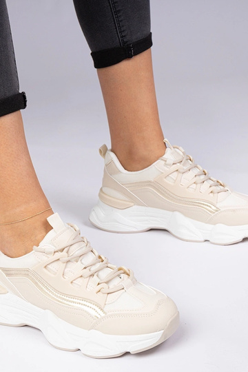 Bēši sieviešu sneakers ar...