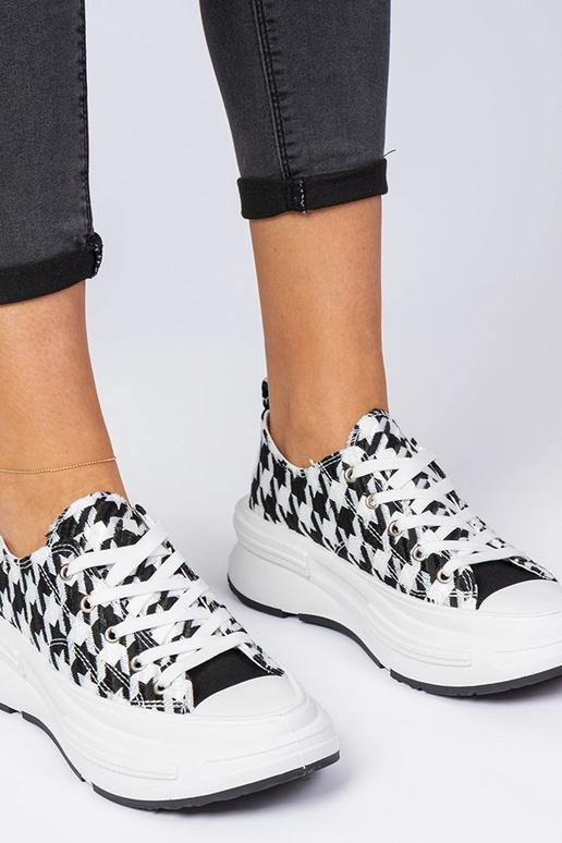 Balti-melni sieviešu auduma sporta...