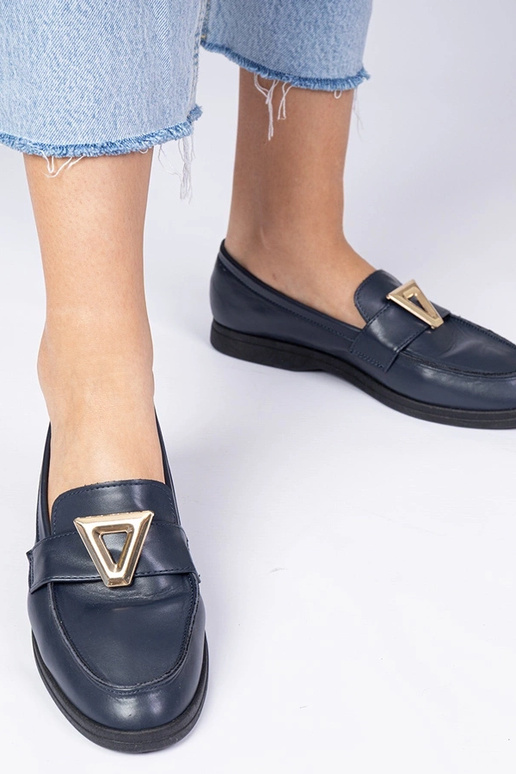 Tumši zilas sieviešu mokasīnas ar...