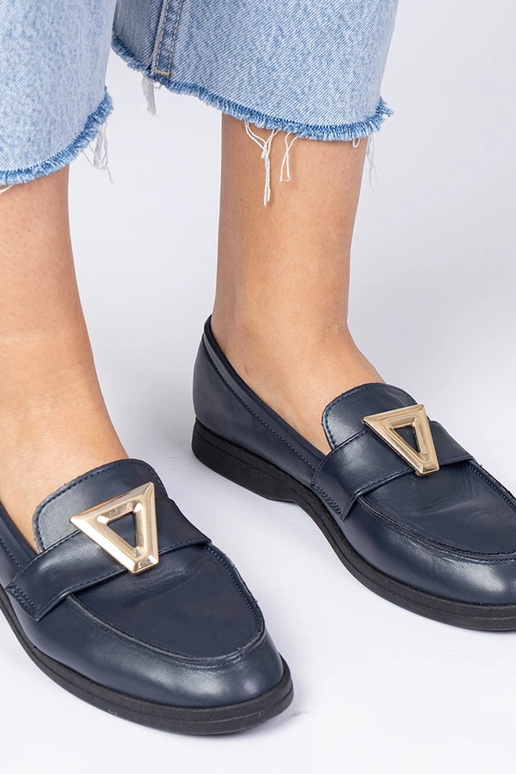 Tumši zilas sieviešu mokasīnas ar...