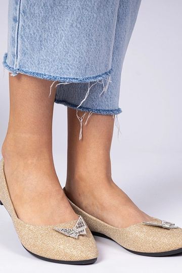 Zelta sieviešu balerīnas ar... 2