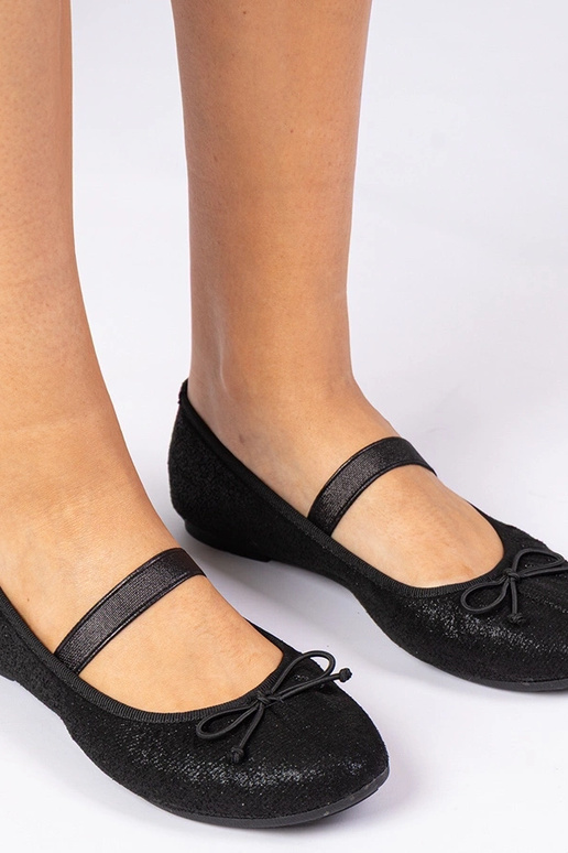 Melni sieviešu balerīni ar gumijas...